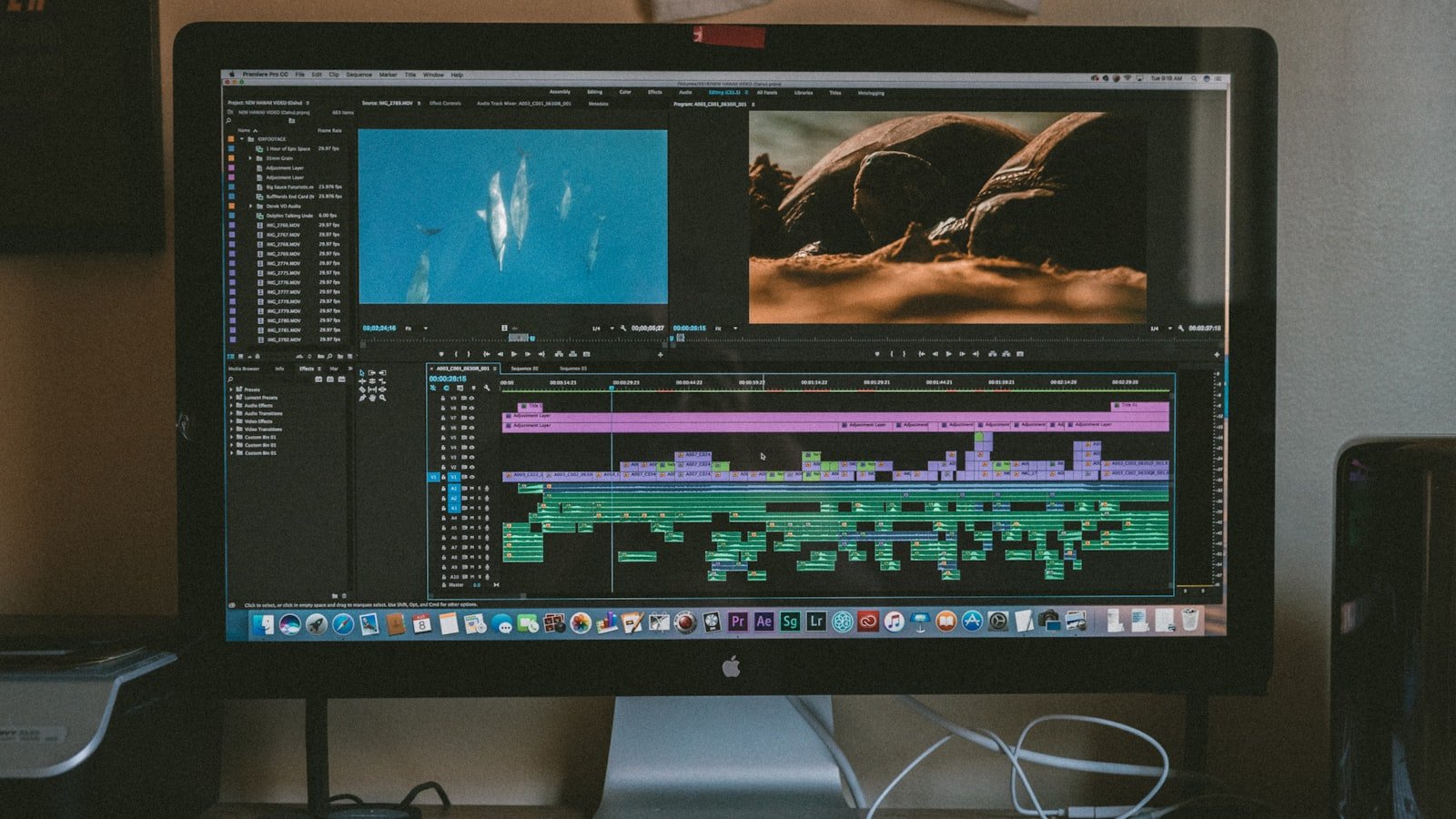 A marketing team reviewing creative work together
